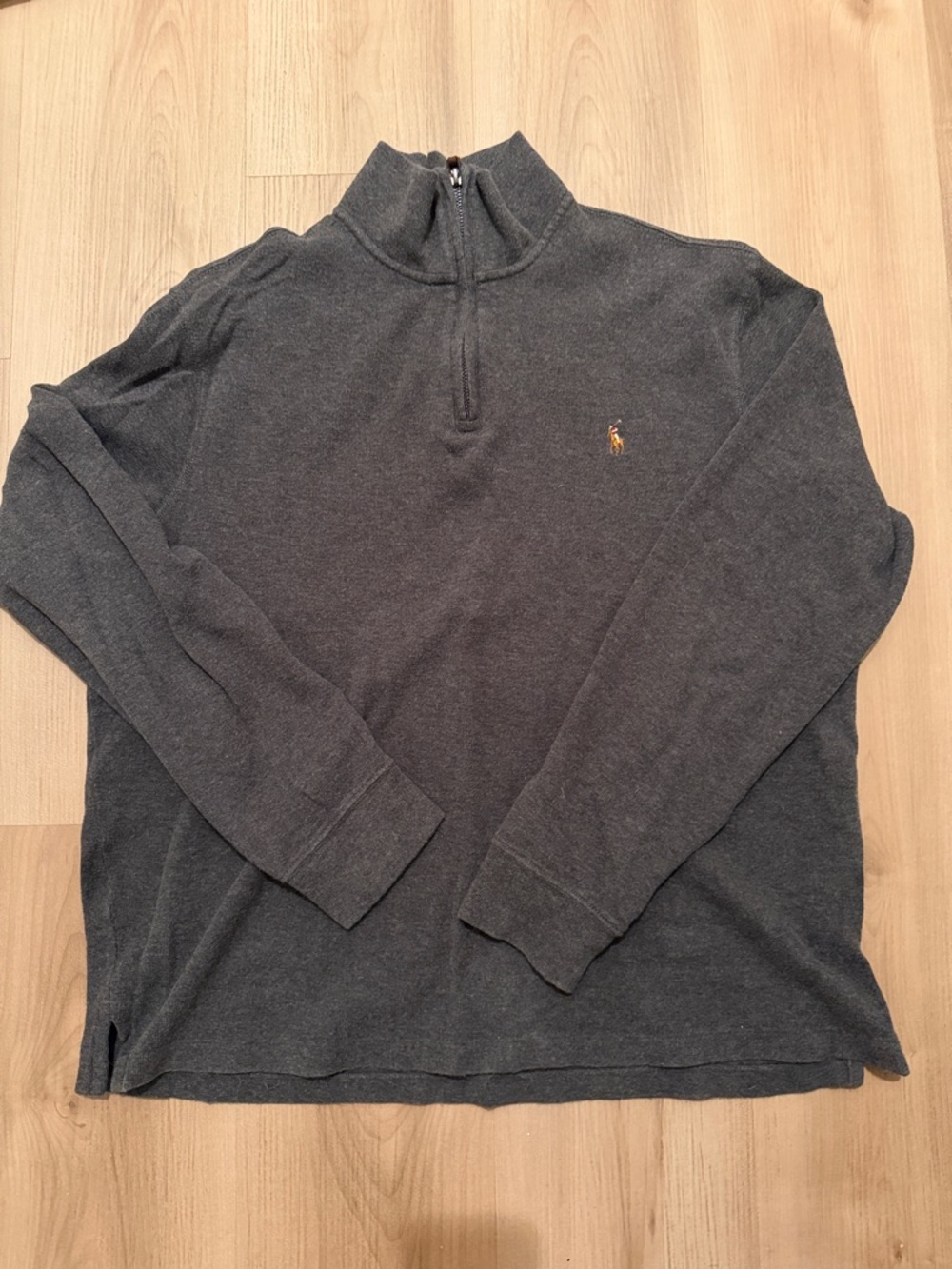 Ralph Lauren Men's Charcoal Gray Half-Zip Sweater